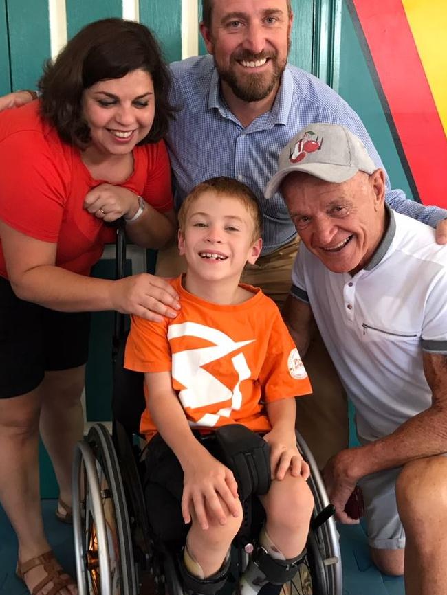 Former boxer Dennis Cherry with Sean Lynch and family.