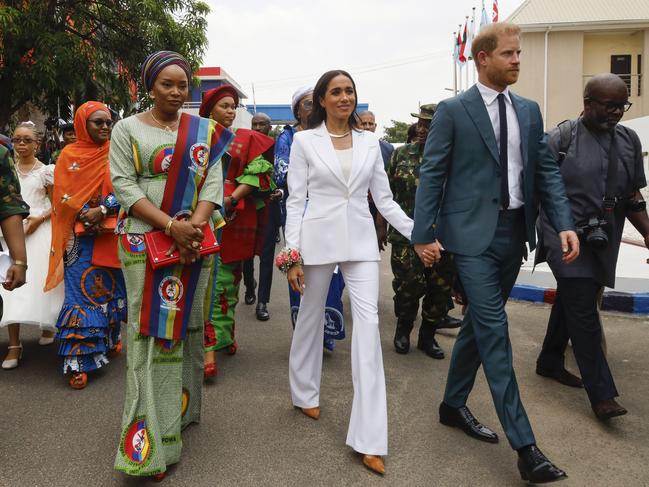 Prince Harry and Meghan Markle toured Nigeria earlier this week. Picture: Andrew Esiebo/Getty Images for The Archewell Foundation