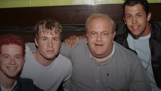 Lou Pearlman with the boy band O-Town.