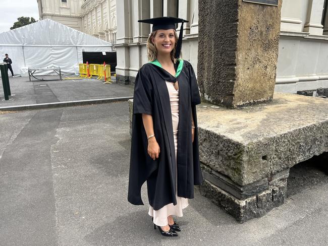 Seonaid McCormack (Master of Education (Secondary Education)) at the University of Melbourne graduations held at the Royal Exhibition Building on Saturday, December 14, 2024. Picture: Jack Colantuono