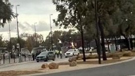 Police were seen near the bus stop on Derrimut Rd following the arrest on Wednesday evening.<br/>Picture: Supplied