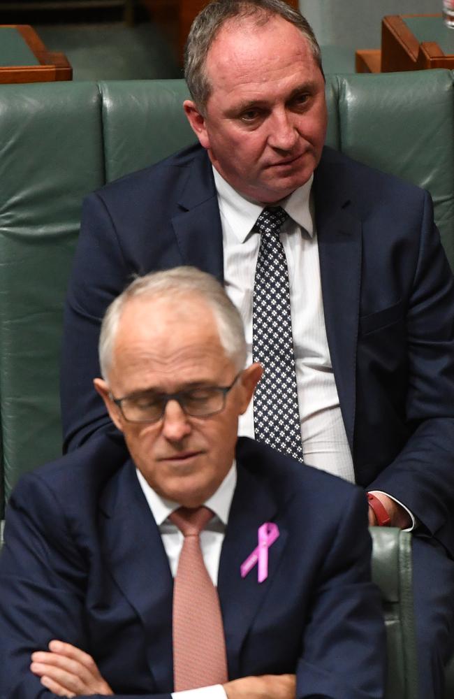 Prime Minister Malcolm Turnbull is fed-up with Barnaby Joyce, again. Picture: AAP