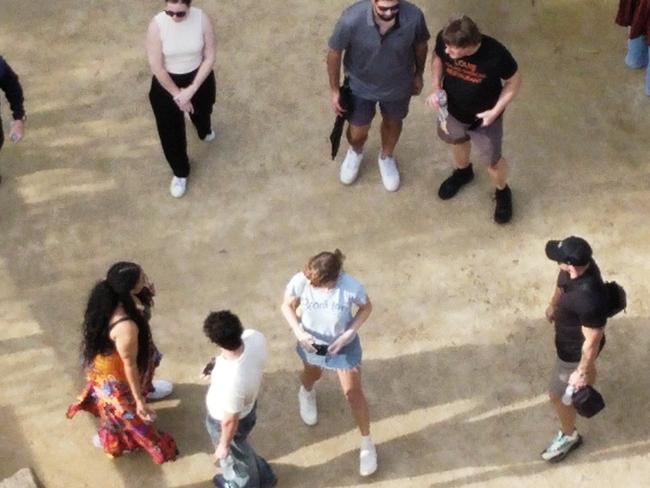 Taylor Swift and some of her entourage pictured at Sydney Zoo. Picture: Media Mode