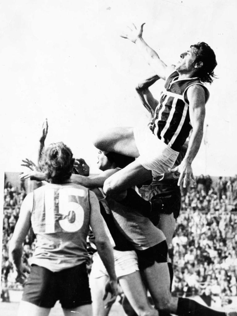 Russell Ebert flies high in 1975. Picture: Advertiser Library