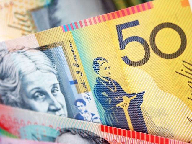 Australian Currency - Close up of fifty dollar banknote $50 money generic