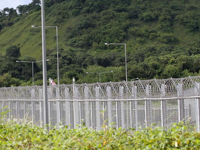 NO BYLINE...Maximum security fencing at Christmas Island Immigration Detention Centre.