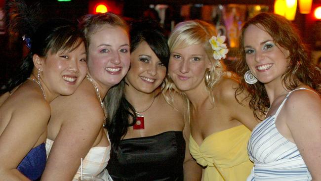 Social - Kerin Burns's 21st birthday at Sugar Nightclub on Rundle Street, Adelaide. (L-r) Jade Seppelt-Deakin, Lauren Pattimore, Kerin Burns, Amber Miller and Jodi Rockliff.