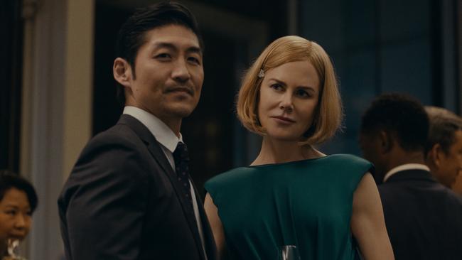 Clarke (Brian Tee), Margaret (Nicole Kidman) both star today in Prime Video's new thriller Expats. Picture supplied.