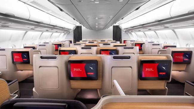 The Qantas business class cabin. Image: Supplied