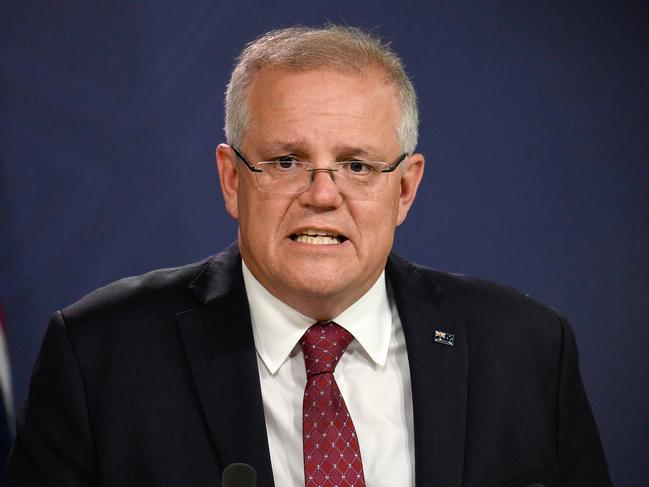 Prime Minister Scott Morrison speaks to the media during a press conference at the Sydney CPO in Sydney, Saturday, February 1, 2020. The Department of Foreign Affairs and Trade has increased its travel advice for China to level 4 - do not travel - and foreign travellers who have left or passed through mainland China will be denied entry to Australia, as a result of the coronavirus. (AAP Image/Bianca De Marchi) NO ARCHIVING