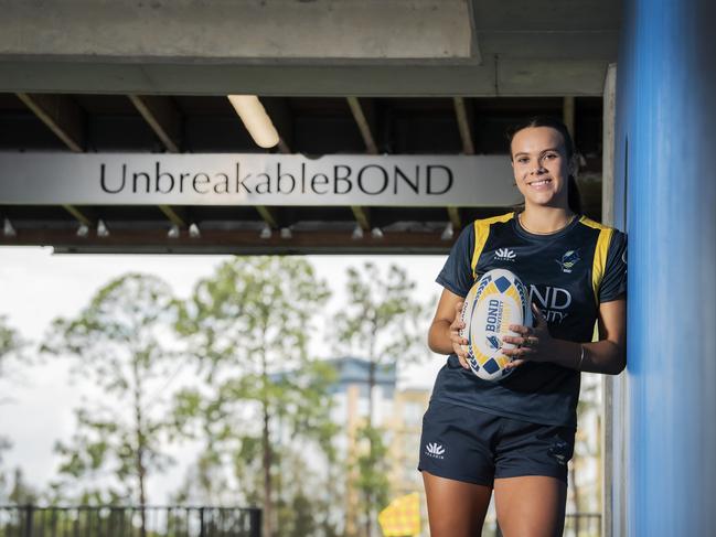 Grey played rugby at Bond University. Picture: Cavan Flynn.