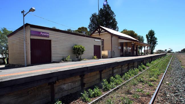 The Pyramid Hill station where Krystal Fraser arrived from Bendigo the night she disappeared.