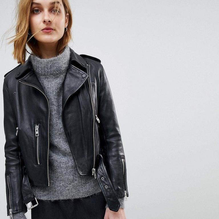 AllSaints, Leather Balfern Biker Jacket.