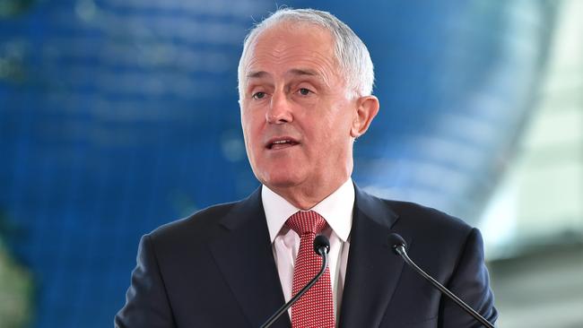 TOKYO, JAPAN - DECEMBER 18: Australian Prime Minister Malcolm Turnbull delivers a speech at the National Museum of Emerging Science and Innovation on December 18, 2015 in Tokyo, Japan. Prime Minister Turnbull is on one-day itinerary for his first visit to Tokyo to discuss topics including whaling in the southern oceans and submarine contract, and broader political, strategic and economic issues. (Photo by Atsushi Tomura/Getty Images)
