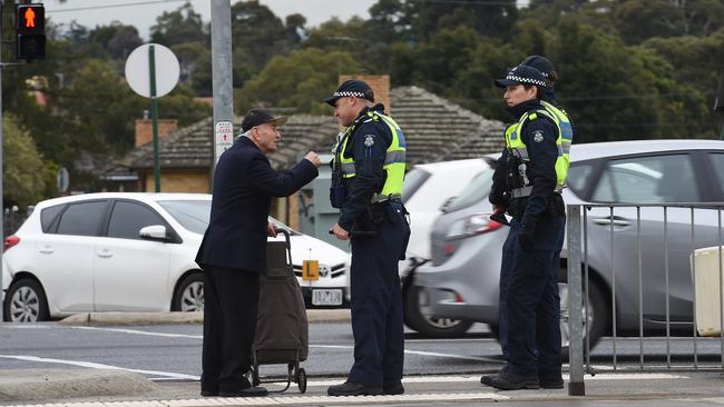 Police had a visible presence at the Burwood intersection.