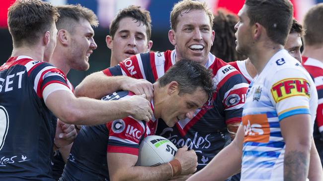 Roosters star Cooper Cronk showed the way for the Titans. Picture: AAP