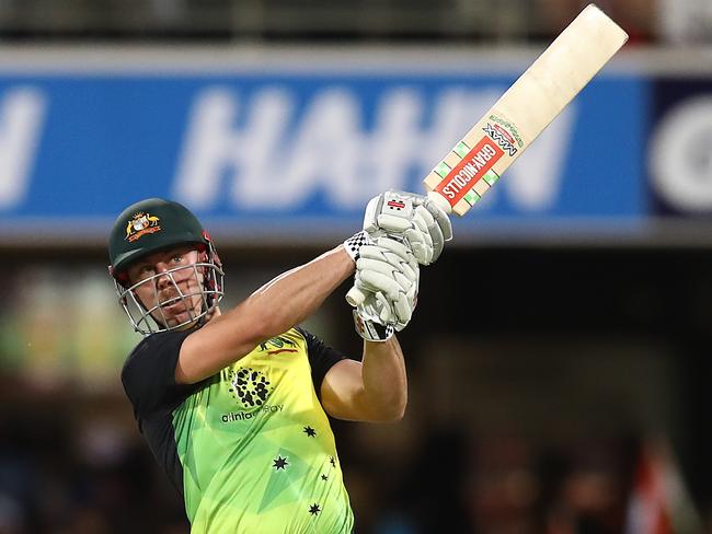 Australia’s Chris Lynn smashed four sixes on his way to 37 from 20 balls. Picture: Getty Images