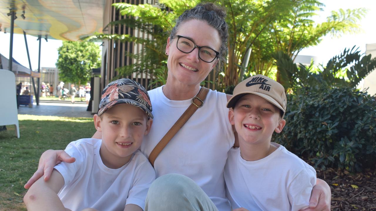 Asher Lucht, Kimberley Lucht and Oliver Lucht at Spring Vibes at the Nicholas Street Precinct, Ipswich. Photos: Georgie Walker