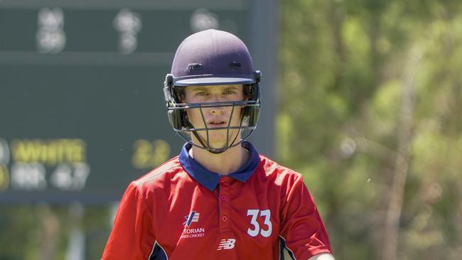 Premier Cricket Dowling Shield: St Kilda v Melbourne. Melbourne player Alexander Buxton walks. Picture: Valeriu Campan