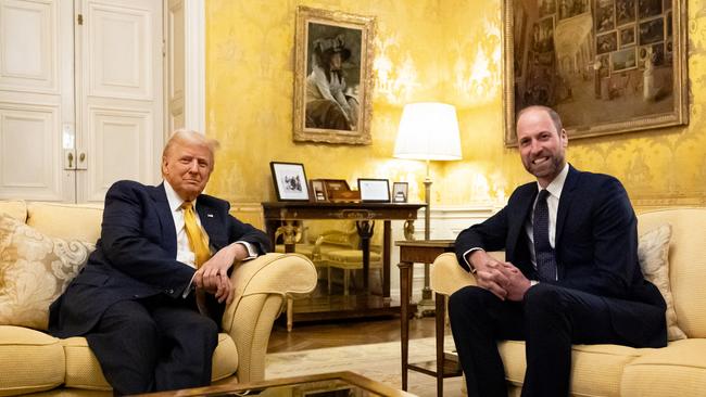 Prince William and Mr Trump met privately for 45 minutes after both attended the reopening of Notre Dame. Picture: Aaron Chown – Pool/Getty Images