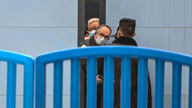 Peter Ben Embarek and other members of the World Health Organisation team, investigating the origins of the Covid-19 coronavirus in January 2021. Picture: AFP