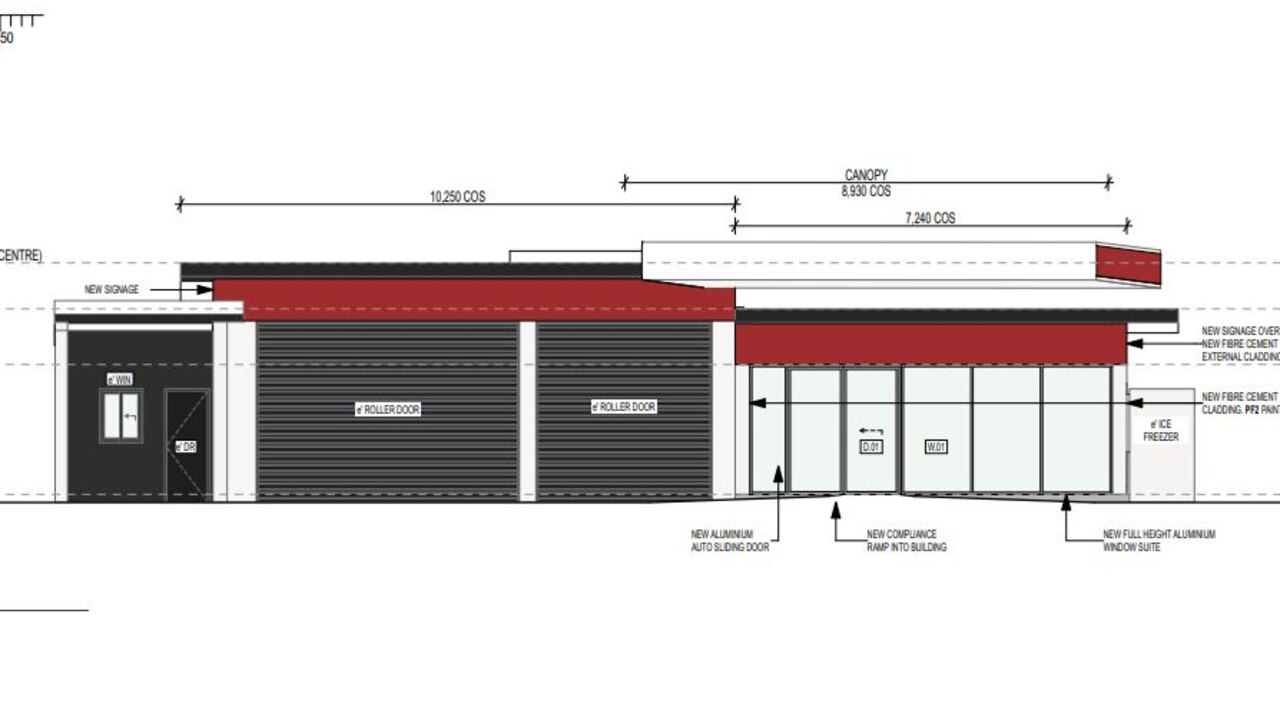 Architectural sketches show the new look for the St Agnes recycling centre and petrol station. Picture: Plan SA
