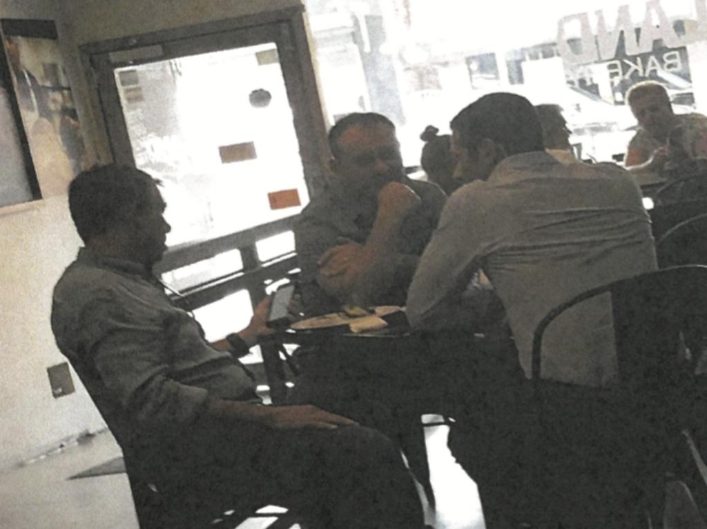 Surveillance images taken by ICAC of Angelo Tsirekas having lunch with developers. Picture: ICAC