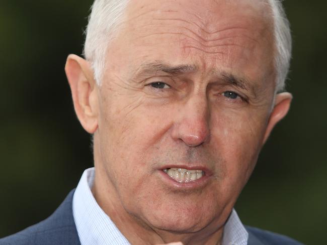 Prime Minister Malcolm Turnbull during a press conference at Kurnell, Sydney, Saturday, April 28, 2018. Mr Turnbull announced the Australian and NSW Governments will together commit $50 million to upgrade the historical site of Captain Cook's landing. (AAP Image/Daniel Munoz) NO ARCHIVING