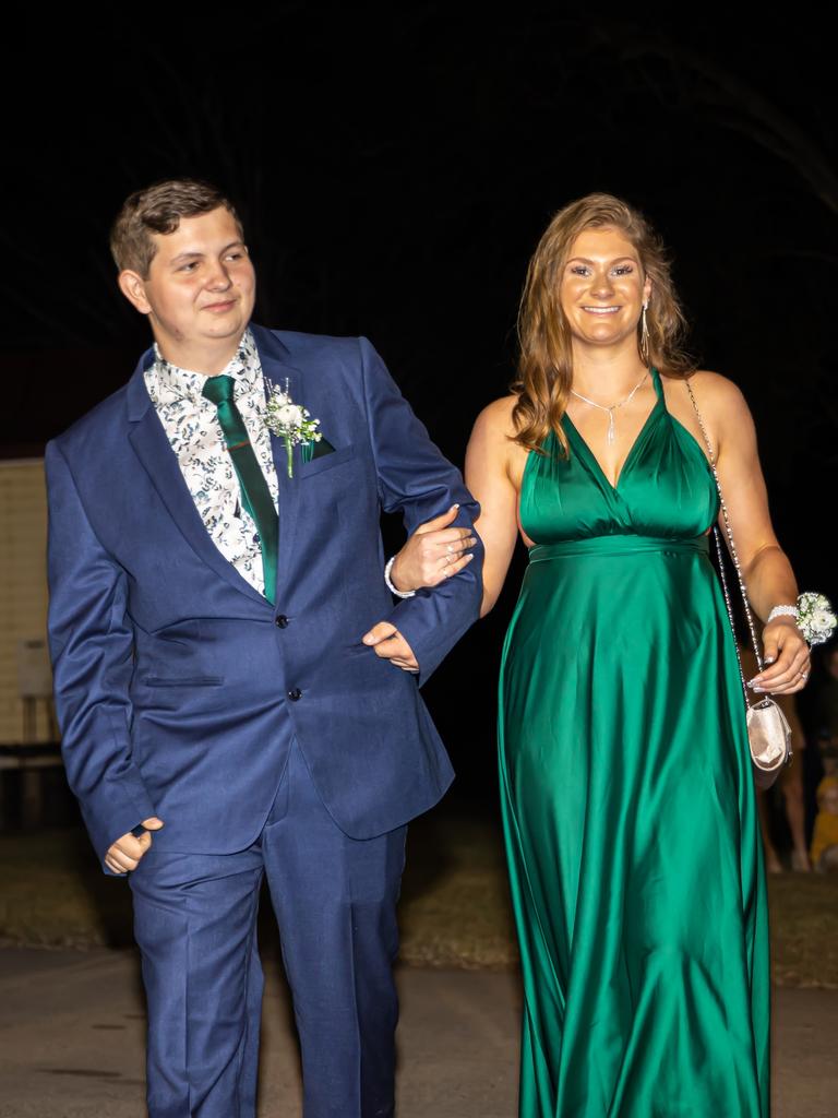 Michael Keogh and Alexandra Marchand arriving at the 2021 Scots PGC College Cardinal. Photo Jedd Johnstone / The J’taime