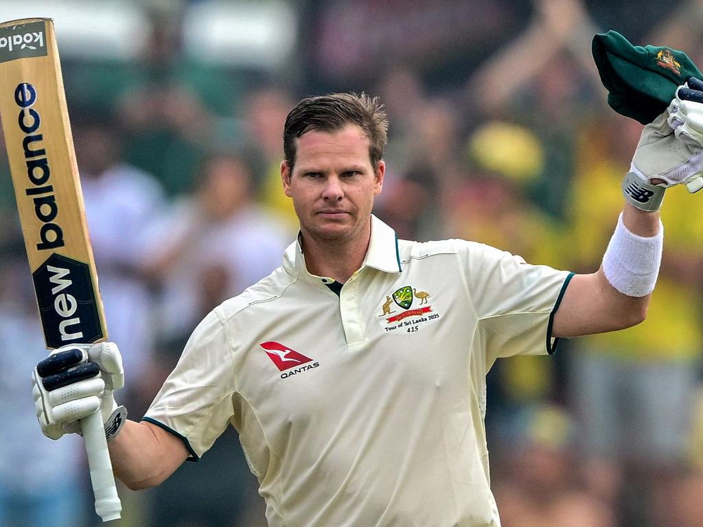 Steve Smith scored his 10,000th run in Tests along with his 35th century. Picture: AFP