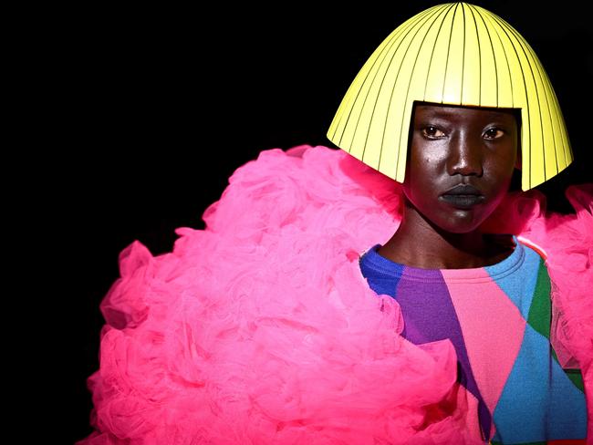 A model presents a creation for COMME des GARCONS during Paris Fashion Week Womenswear Spring/Summer 2024. Picture: Julien De Rosa/AFP