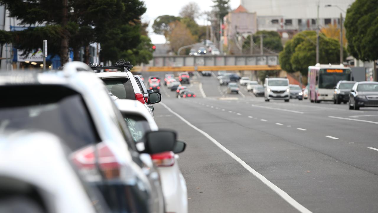 Moorabool Street bike lane looking towards the CBD. Picture: Alan Barber