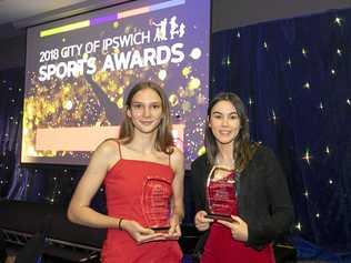 2018 City of Ipswich Sports Awards Tamzin Christoffel (Junior Sportsperson of the Year) and Deanna Lockett (Senior Sportsperson of the Year). Picture: Franca Tigani