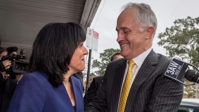 Prime Minister Malcolm Turnbull visits newly elected member for Chisolm Julia Banks in Oakleigh. Picture: Jake Nowakowski