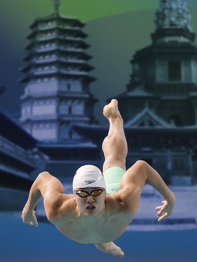 Chinese swimmer Shen Jiahao competes in the 2021 China Swimming Championship at Hebei Olympic Sports Centre in Shijiazhuang last weekend. Picture: Getty Images