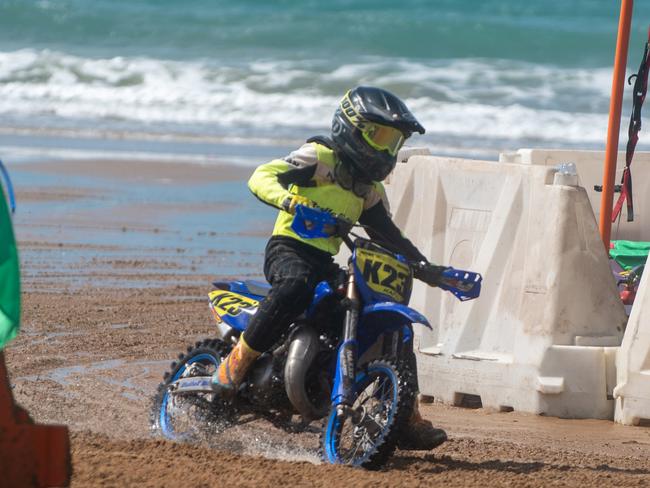 Kai Moran at Motorcycle Beach Races at Grasstree Beach Sunday 27 August 2023 Picture: Michaela Harlow