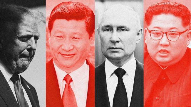 It’s raining wars. From left, Donald Trump, Xi Jinping, Vladimir Putin and Kim Jong-un.