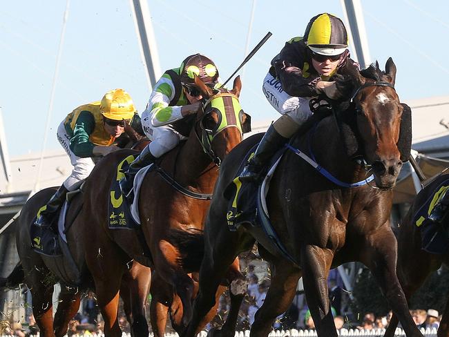 SYDNEY, AUSTRALIA - JUNE 27:Winona Costin rides Queen of Kariba to win race 5, The Quilton Sprint, during Sydney Racing at Rosehill Gardens on June 27, 2015 in Sydney, Australia. (Photo by Anthony Johnson/Getty Images)