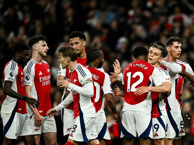 Arsenal's 2-2 draw with Crystal Palace keeps the title race mathematically alive for at least one more round. Picture: BEN Stansall/AFP