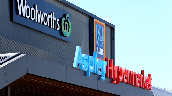 Aspley Hypermarket’s Top Sport Fruit Mart and Bakers Delight are offering combined delivery. Picture AAP/David Clark