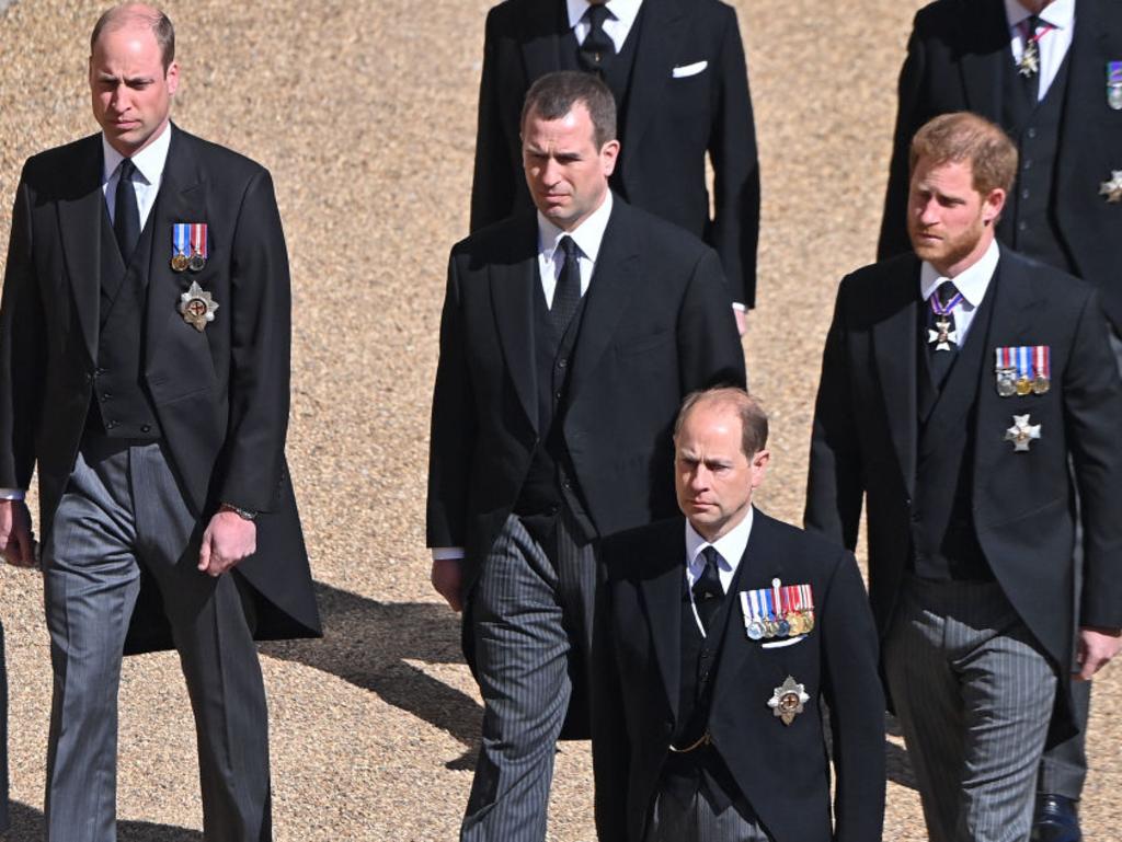 Relations betwen the two brothers are so strained they did not walk side-by-side at Pince Philip’s funeral. Picture: Pool/Max Mumby/Getty Images)