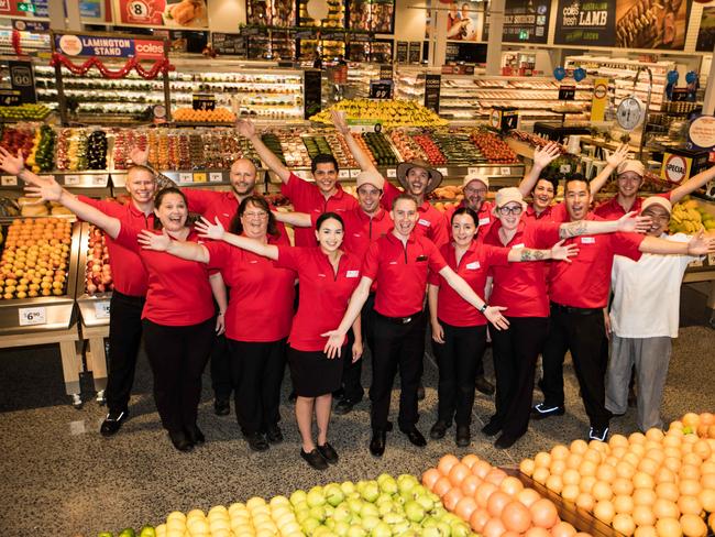 Coles staff at the Coomera City Centre in Queensland. Picture: Supplied