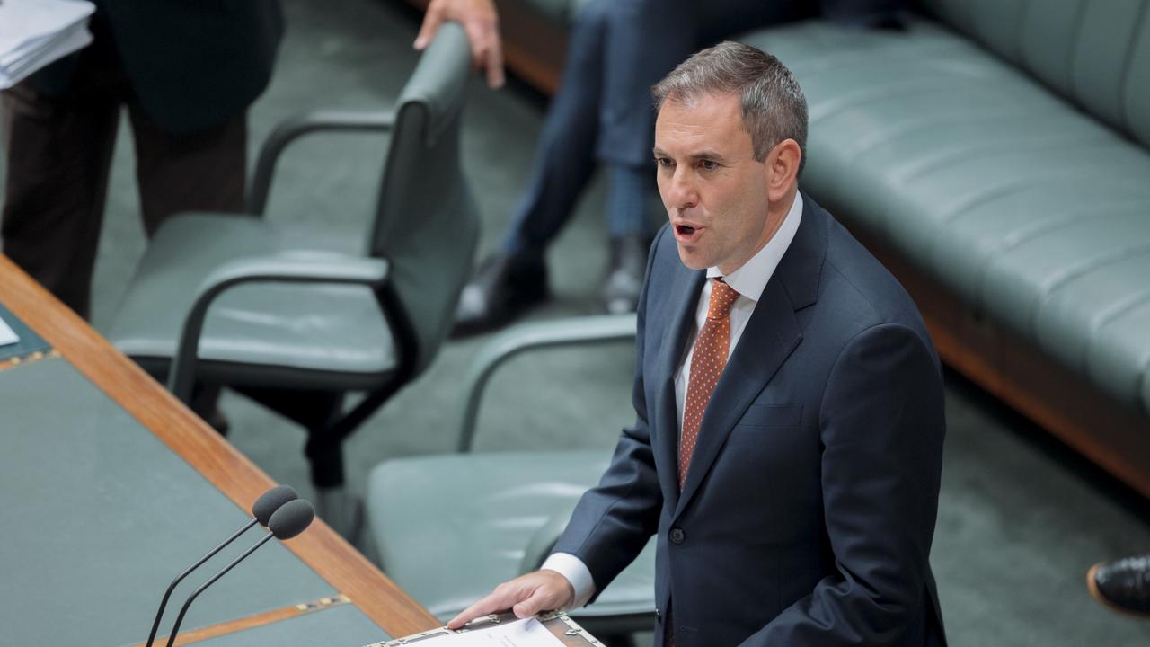 Mr Chalmers said despite the worsening financial position, the budget is correcting through the swings and roundabouts of the economic cycle. Picture: NewsWire / David Beach