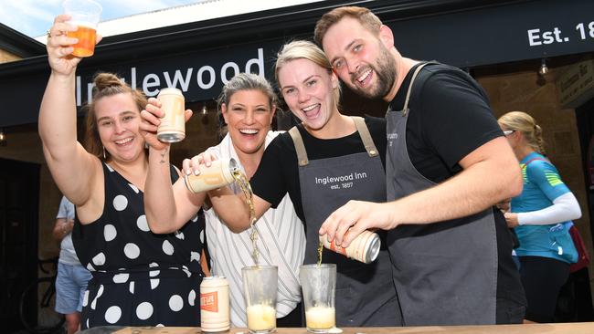 Milly Howell, Emma Pisani, Michelle Martin, Tyler Stothard at the Inglewood Pub. Picture: Tricia Watkinson