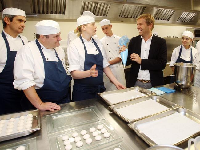 Bill Granger in the kitchen at Buckingham Palace ahead of a royal reception. Picture: Getty Images