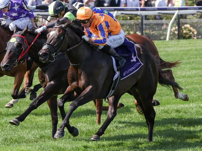 Imperatriz ridden by Opie Bosson wins the Black Caviar Lightning at Flemington Racecourse on February 17, 2024 in Flemington, Australia. (Photo by George Sal/Racing Photos via Getty Images)