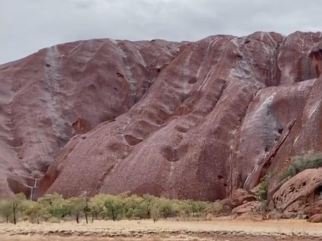Rainfall At Uluru Creates Magical And Rare Waterfall Scene News Com Au Australia S Leading News Site