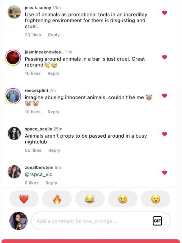 A string of comments criticising the event flooded the page. Picture: Instagram