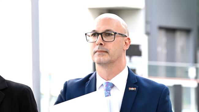 Tom Nurthen leaves Brisbane Magistrates Court after the DNA inquiry. Picture: NCA NewsWire / John Gass