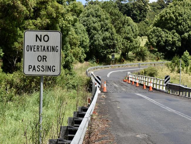 Pearces Creek bridge, on Eltham Road, is on the boundary of the Ballina and Lismore local government areas, currently on a single-lane traffic arrangement.